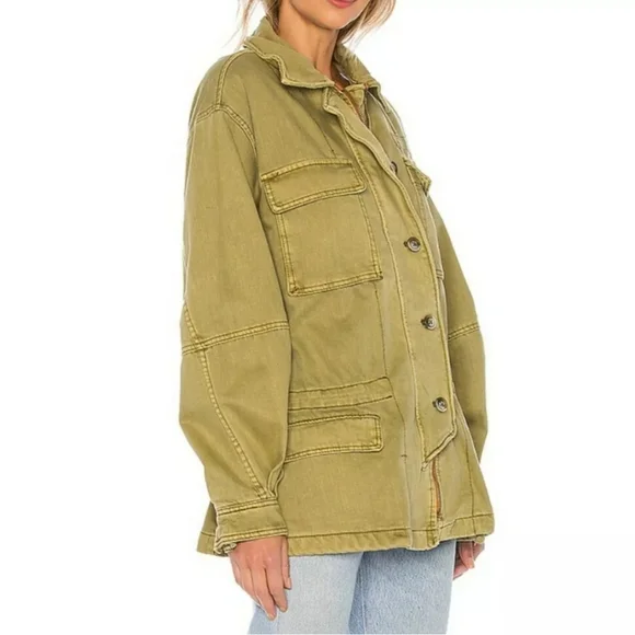 Free People Utility Jacket in Olive Green - Picture 6 of 14
